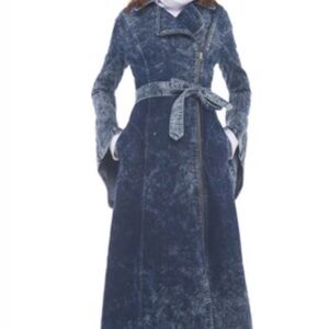 Norma Kamali Gang Coat ~ Blue Acid Wash